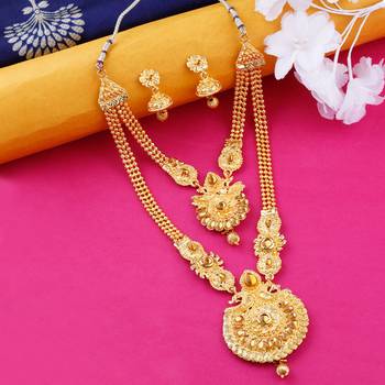 Designer Traditional Long  Necklace  Set With Anklet Jwellery  For Women Girls 2