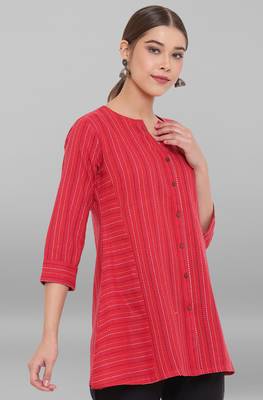 Red woven cotton tunics 3