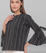 Janasya Black woven cotton tunics