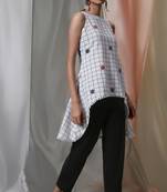 Janasya White woven cotton tunics