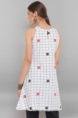 Janasya White woven cotton tunics 4