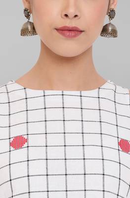 Janasya White woven cotton tunics 5