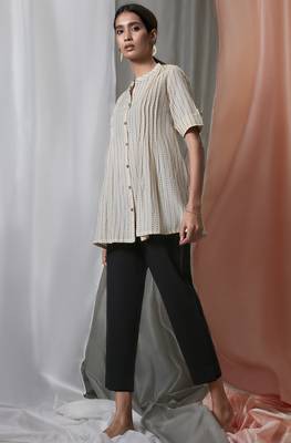 Cream printed cotton tunics 1