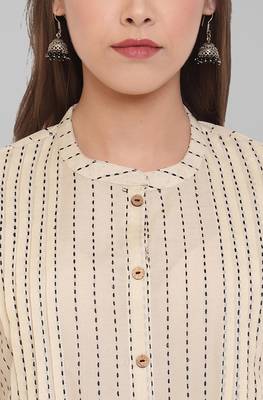 Cream printed cotton tunics 5