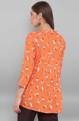 Orange printed viscose rayon tunics 4