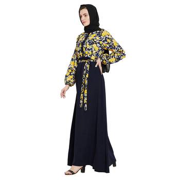 Blue plain kashibo abaya 3