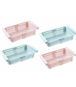 BargainsFree Adjustable Fridge Storage Basket, Fridge Racks Tray Sliding Storage Racks (set of 4)