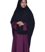 Women's salafi/maftha/hijab/makhna/prayer hijab Black-XL