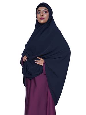women's salafi/maftha/hijab/makhna/prayer hijab Navy-XL 2