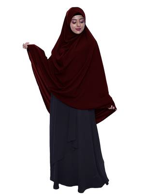 women's salafi/maftha/hijab/makhna/prayer hijab maroon -XL 1