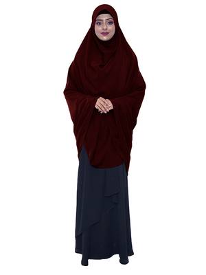 women's salafi/maftha/hijab/makhna/prayer hijab maroon -XL 2