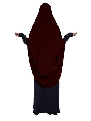 women's salafi/maftha/hijab/makhna/prayer hijab maroon -XL 3