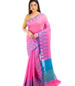 Bunkaari India Women Cotton Blend Jamdani Jacquard saree