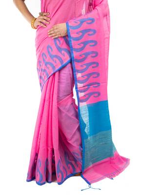 Bunkaari India Women Cotton Blend Jamdani Jacquard saree 2