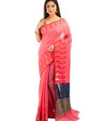 Bunkaari India Women Cotton Blend Jamdani Jacquard saree