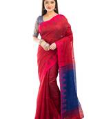 Bunkaari India Women Cotton Blend Jamdani Jacquard saree