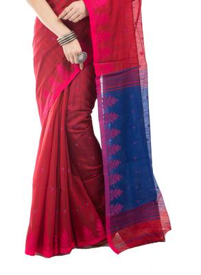 Bunkaari India Women Cotton Blend Jamdani Jacquard saree 2