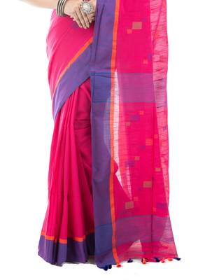 Bunkaari India Women Cotton Blend Jamdani Thread work saree 2