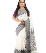 Bunkaari India Women Cotton Blend Jamdani Jacquard saree