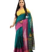 Bunkaari India Women Cotton Blend Jamdani Jacquard saree