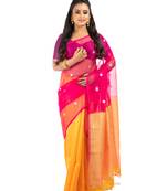 Bunkaari India Women Silk Blend Jamdani Zari saree
