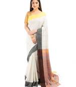 Bunkaari India Women Cotton Blend Jamdani Kaantha saree