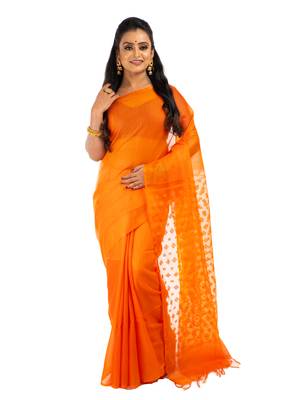 Bunkaari India Women Organza Bhagalpuri Solid saree 1