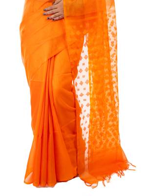 Bunkaari India Women Organza Bhagalpuri Solid saree 2