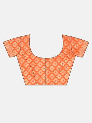 Red & Orange Silk Blend Woven Design Patola Saree 5