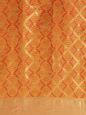 Yellow & Red Silk Blend Woven Design Patola Saree 3