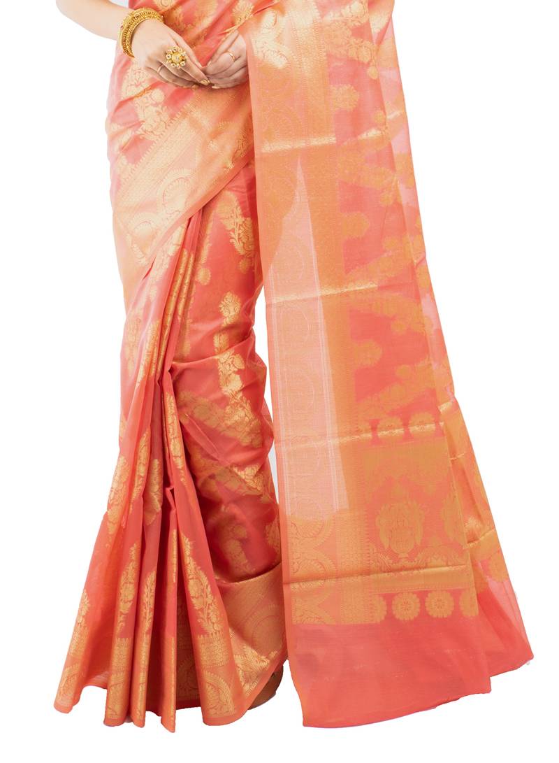 Bunkaari India Women Silk Blend Banarasi Zari saree
