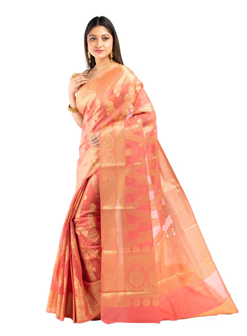 Bunkaari India Women Silk Blend Banarasi Zari saree