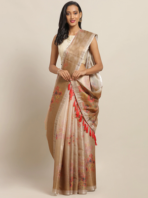 Multicoloured Art Silk Floral Printed Maheshwari Saree 1