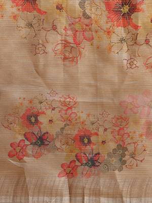 Multicoloured Art Silk Floral Printed Maheshwari Saree 3