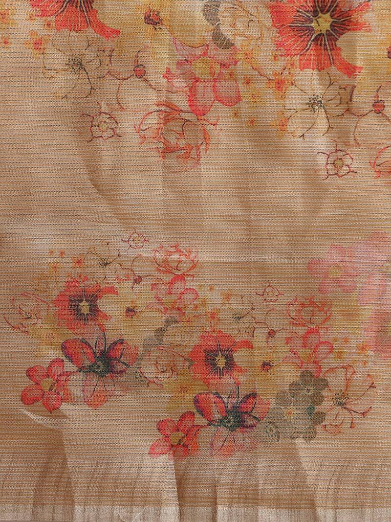 Multicoloured Art Silk Floral Printed Maheshwari Saree