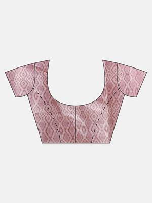 Lavender & Pink Art Silk Printed Maheshwari Saree 5