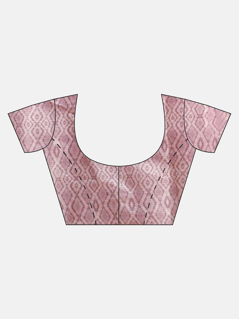 Lavender & Pink Art Silk Printed Maheshwari Saree