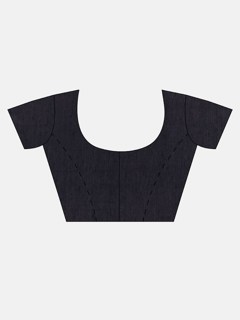 Black & Pink Linen Blend Woven Design Saree