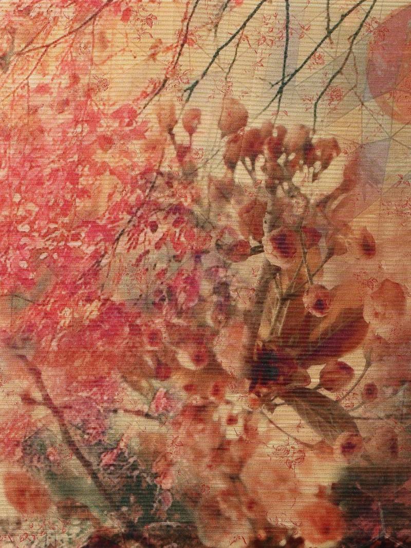 Yellow & Beige Art Silk Printed Maheshwari Saree