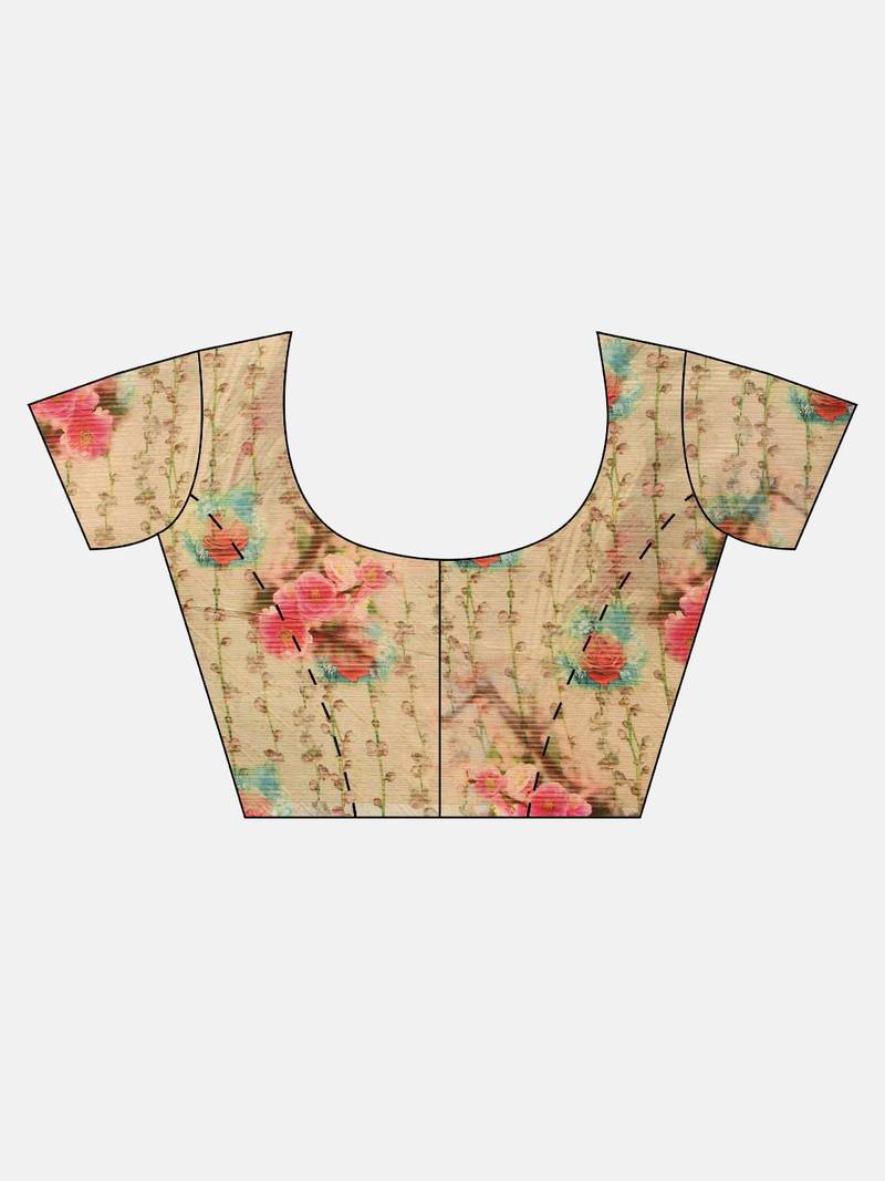 Multicoloured Art Silk Printed Maheshwari Saree