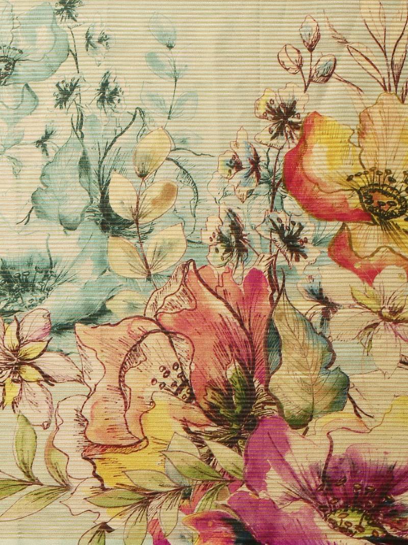 Turquoise Blue Art Silk Printed Maheshwari Saree