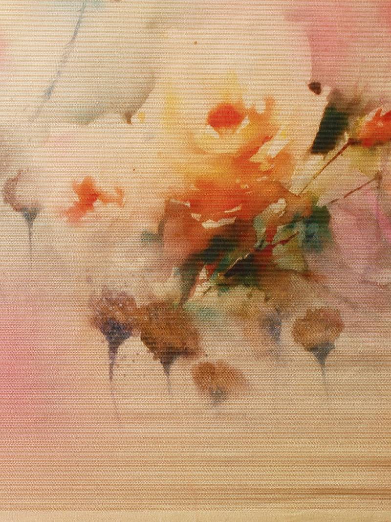 Cream-Coloured Art Silk Printed Maheshwari Saree