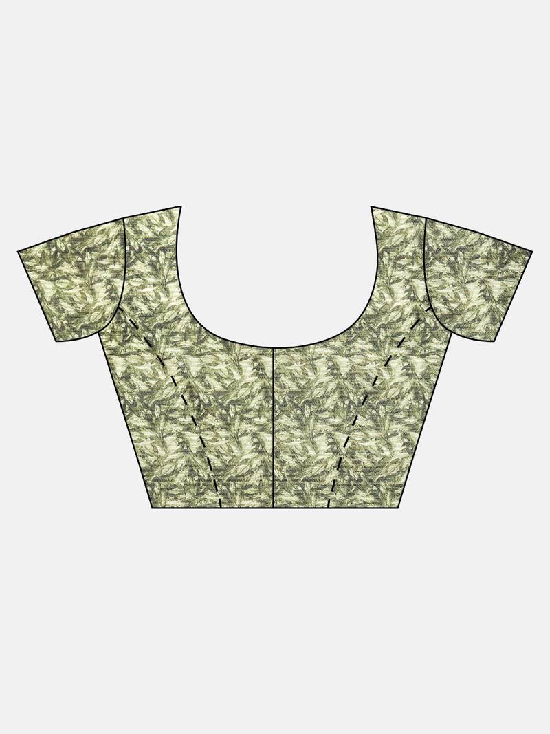 Orange & Beige Art Silk Printed Maheshwari Saree