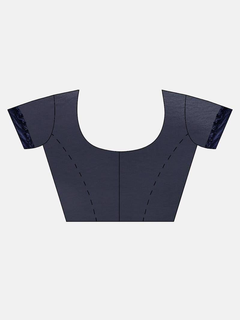 Navy Blue Embellished Poly Georgette Saree