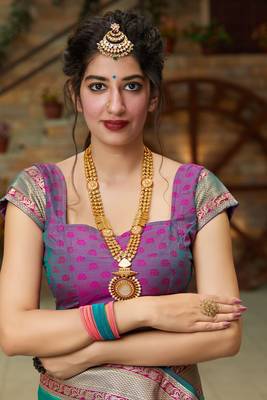 Turquoise hand woven banarasi silk saree with blouse 5
