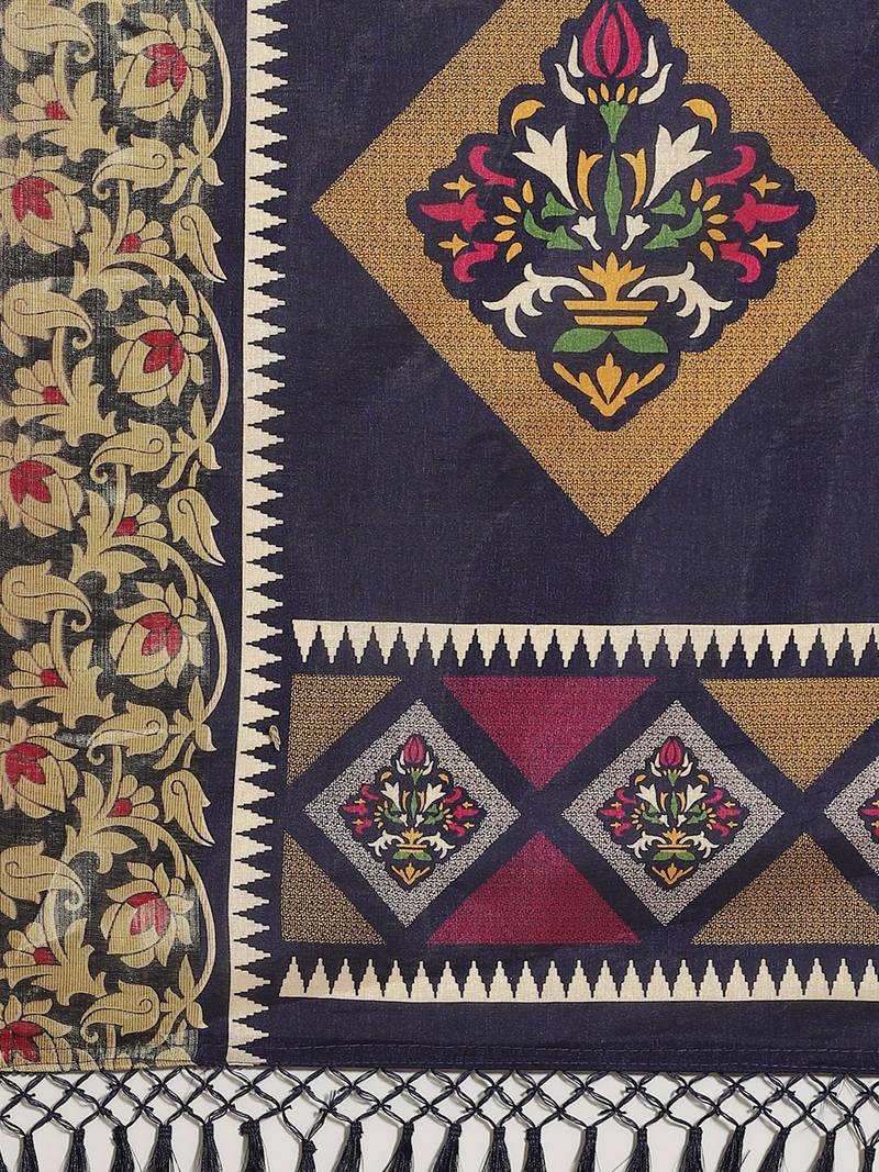 Pink & Mustard Yellow Printed Patola Saree