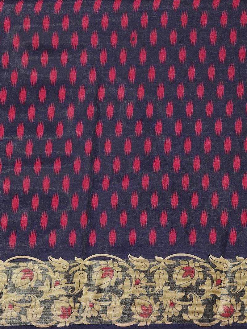 Pink & Mustard Yellow Printed Patola Saree