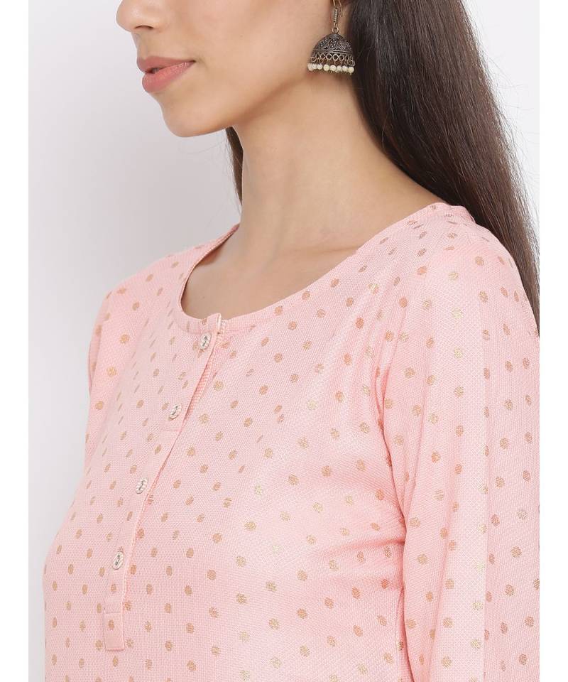 Span Persian Pink Cotton Kurta and Pant Set