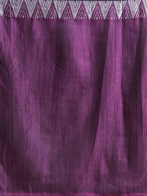Purple & Black Linen Blend Colourblocked Saree 3