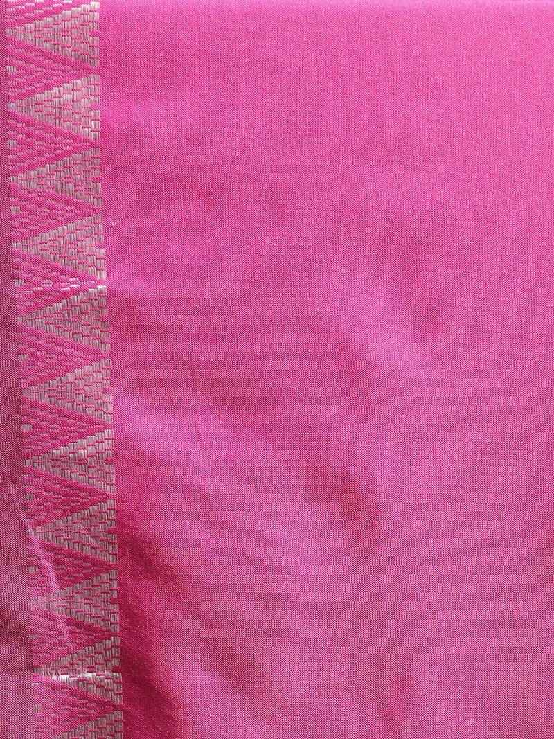 Purple & Black Linen Blend Colourblocked Saree